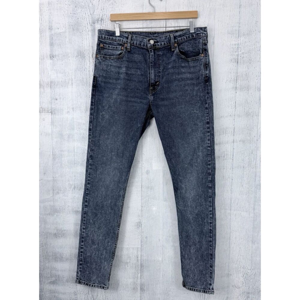 Levis 512 Jeans Slim Taper Stretch Mens Fit 38x33 Medium Blue Stone Wash